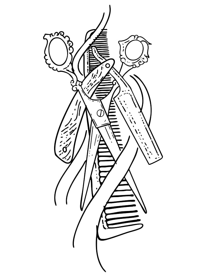 Barber Tools and Flowing Ribbons