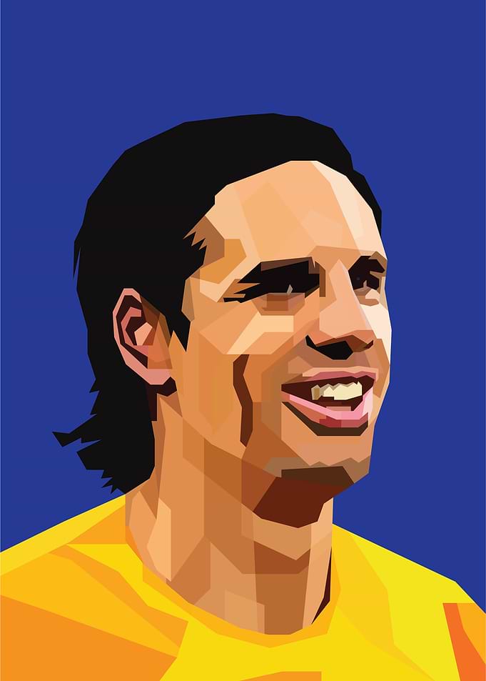 Yann Sommer Calm Smile — Minimalist Football Portrait Art
