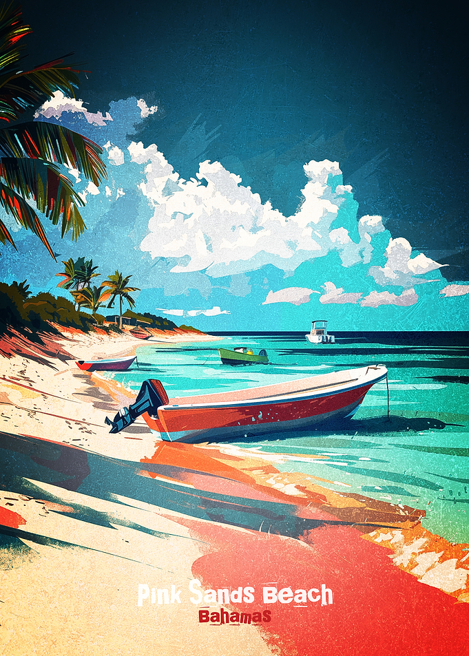 Pink Sands Beach Bahamas Poster