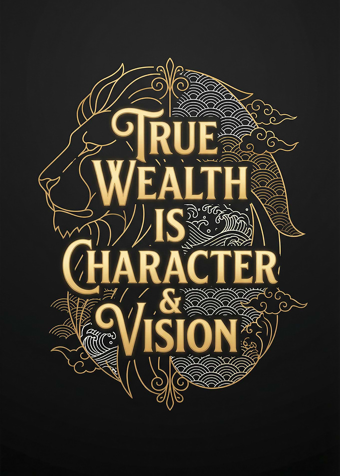 Lion Head with Inspirational Text