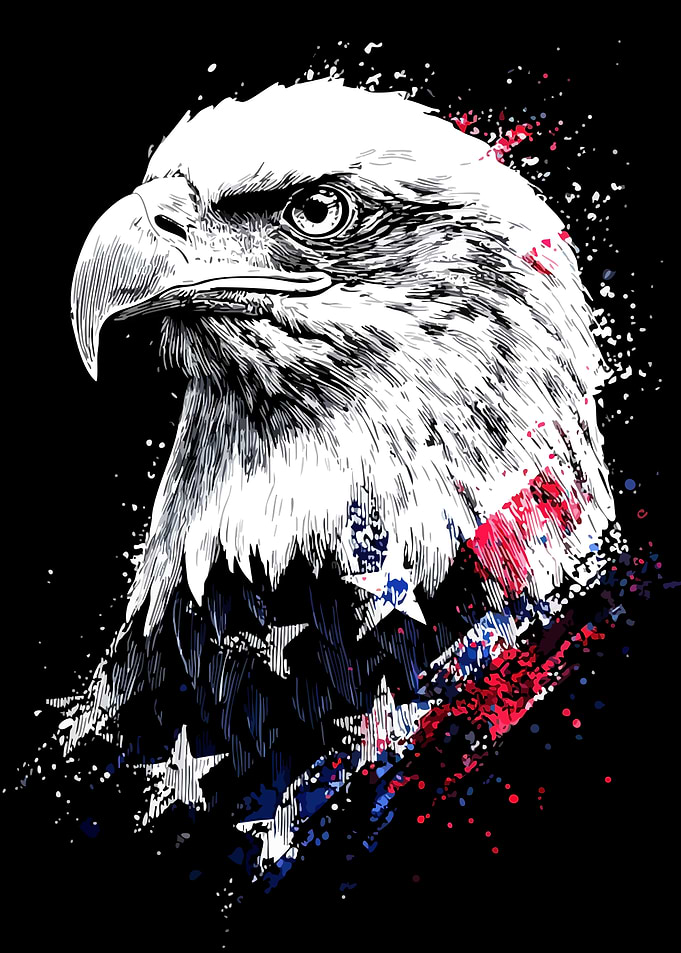 American Eagle with Flag Colors
