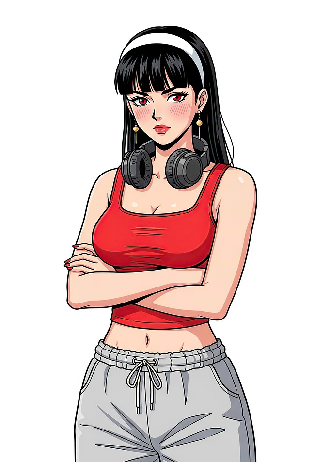 Anime Girl with Headphones
