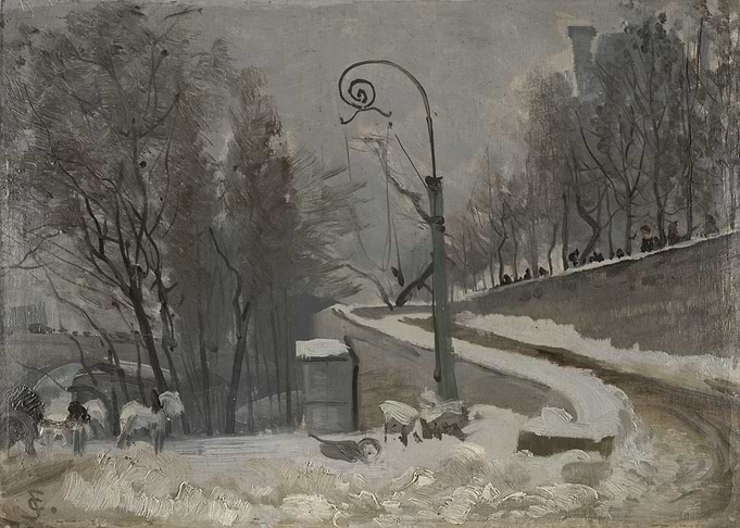 Winter Scene with Snow and Trees