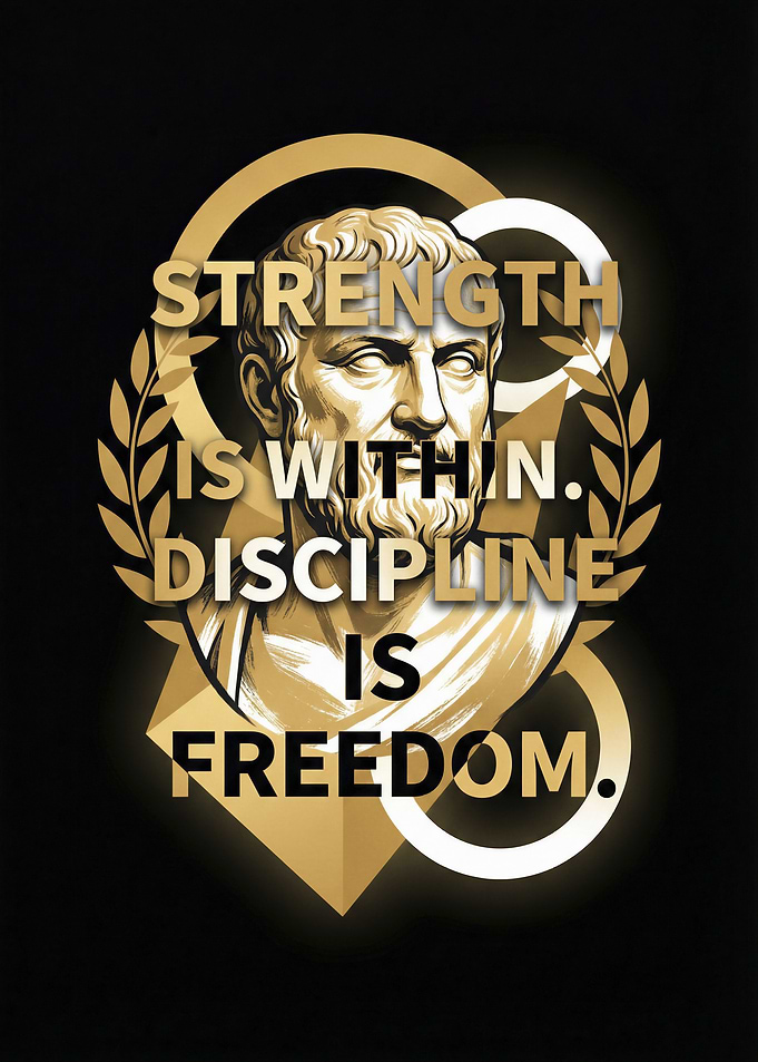Stoic Philosophy Quote with Bust