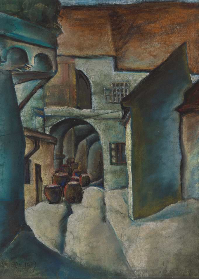 Courtyard with Barrels and Arches