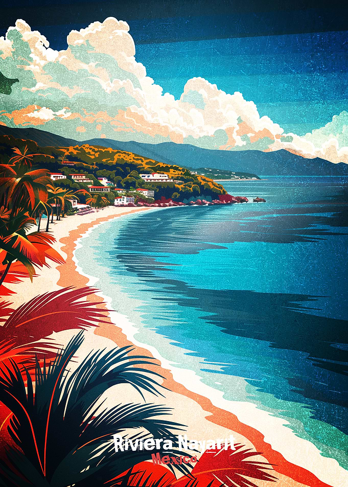 Riviera Nayarit Beach Scene Poster