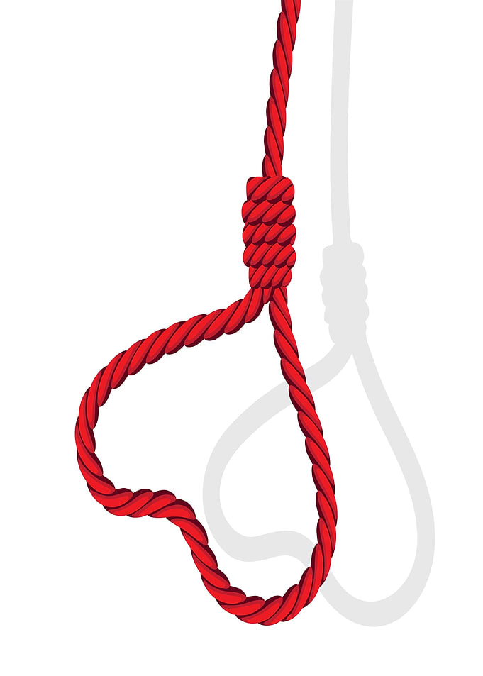 Red Rope Noose with Heart Shape