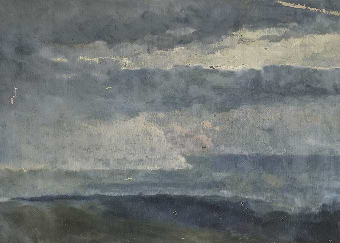 Stormy Sky Over Dark Landscape