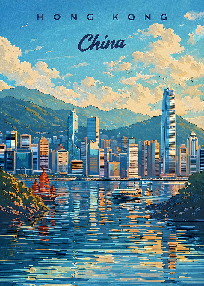 Hong Kong Skyline Painting