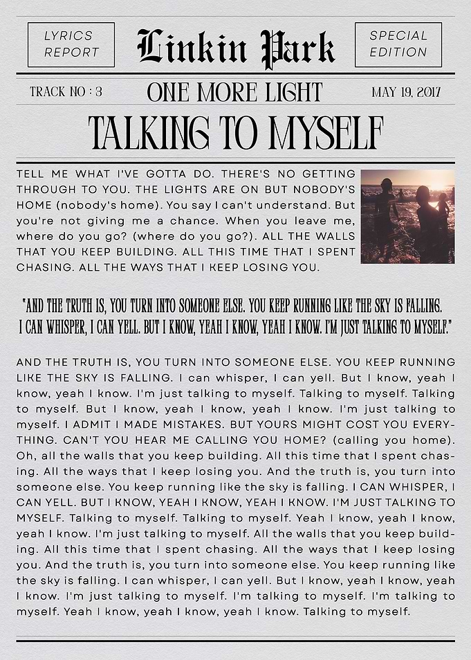 Linkin Park Talking to Myself