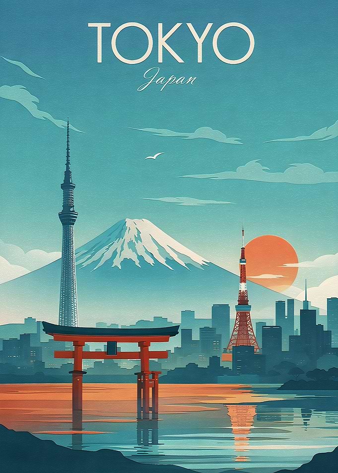 Tokyo Skyline with Mount Fuji