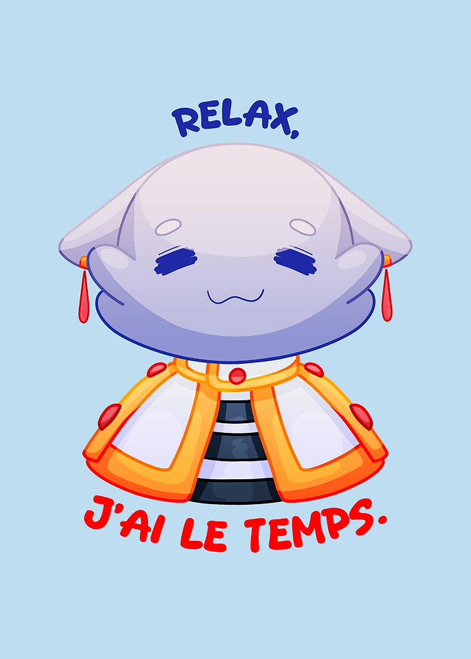 Cute cat elf with French Text