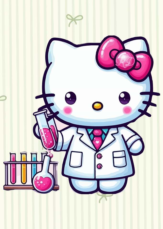 Hello Kitty Scientist with Test Tubes