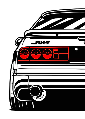 Mazda RX-7 Tail Lights and Exhaust