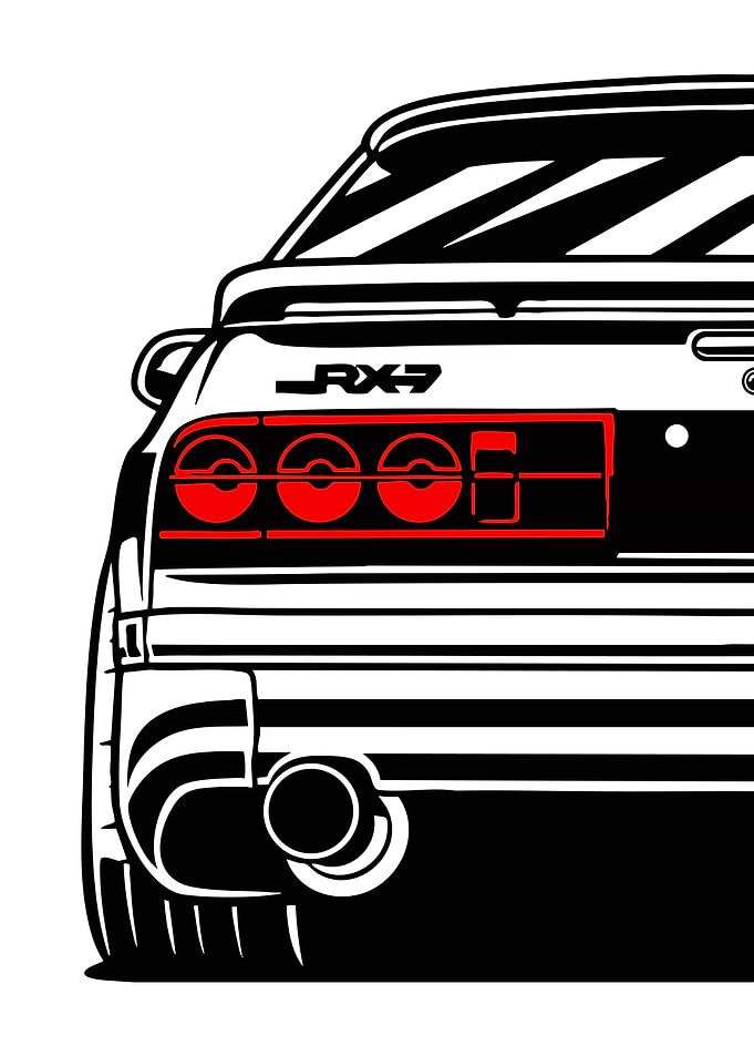 Mazda RX-7 Tail Lights and Exhaust