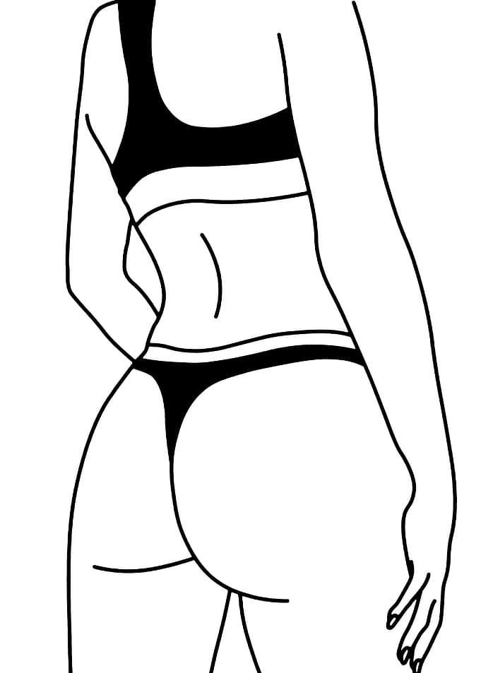 Minimalist Line Art of Woman in Bikini