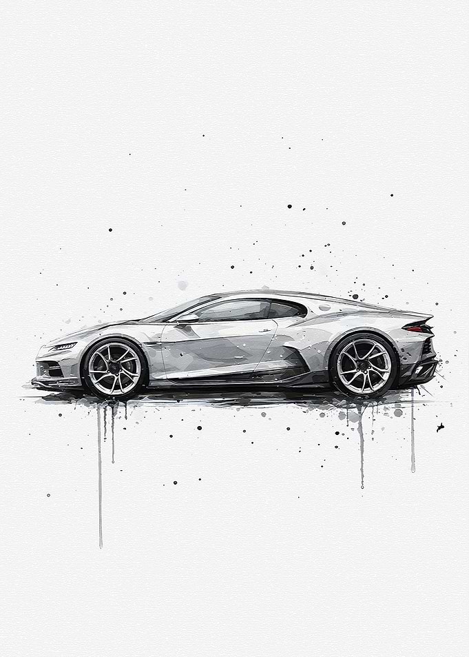Watercolor Sports Car Art