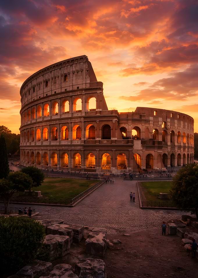 Colosseum at sunset