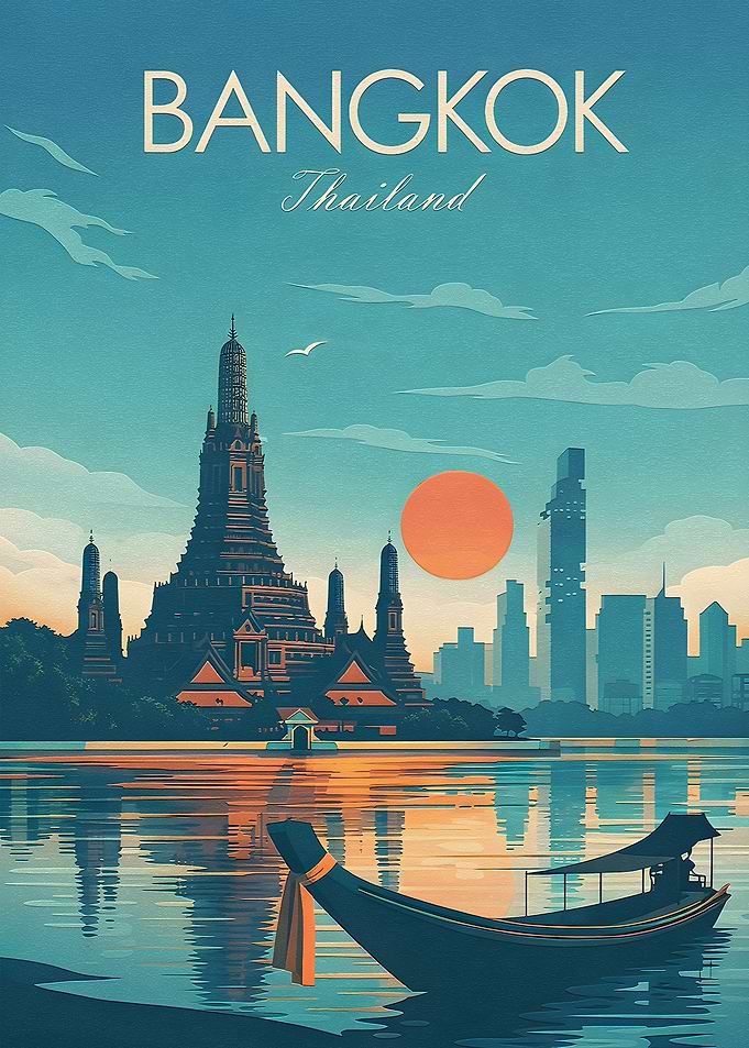 Bangkok Travel Poster