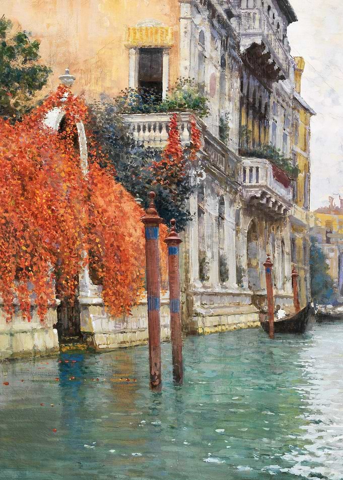 Venetian Canal with Autumn Foliage