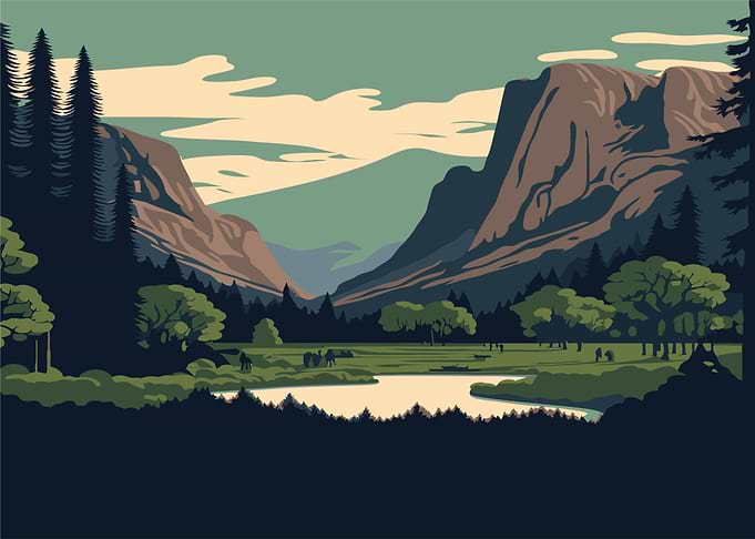 Majestic Mountain Valley Landscape