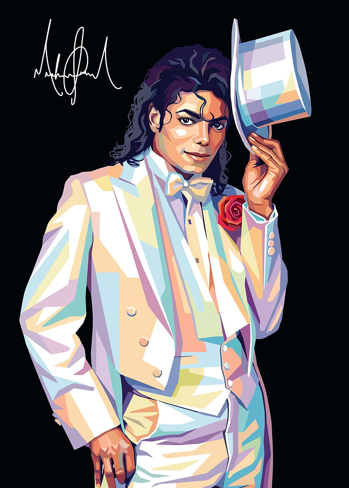 Michael Jackson in a White Suit