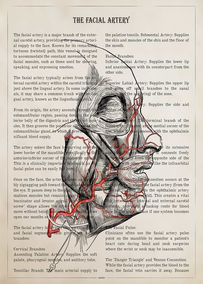 Anatomical Illustration of the Facial Artery