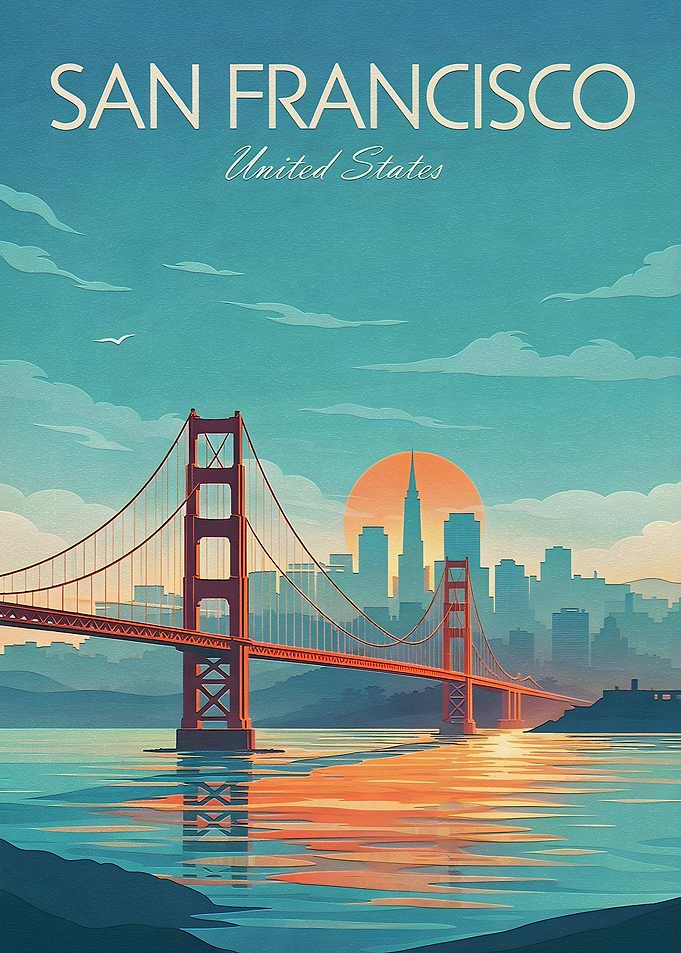 San Francisco Golden Gate Bridge Sunset