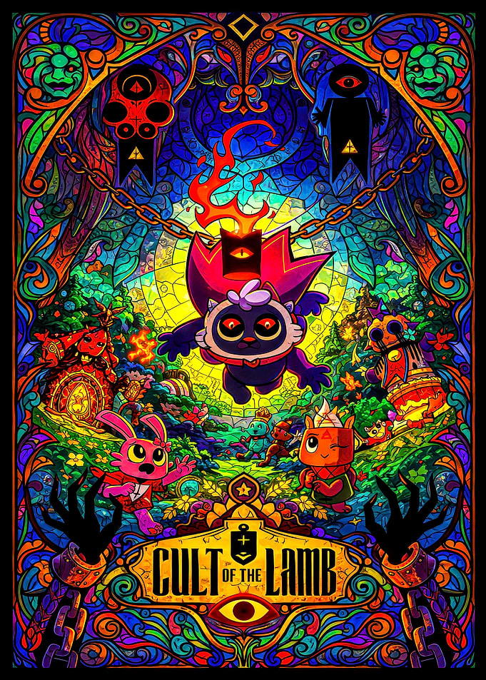Cult of the Lamb Stained Glass Poster
