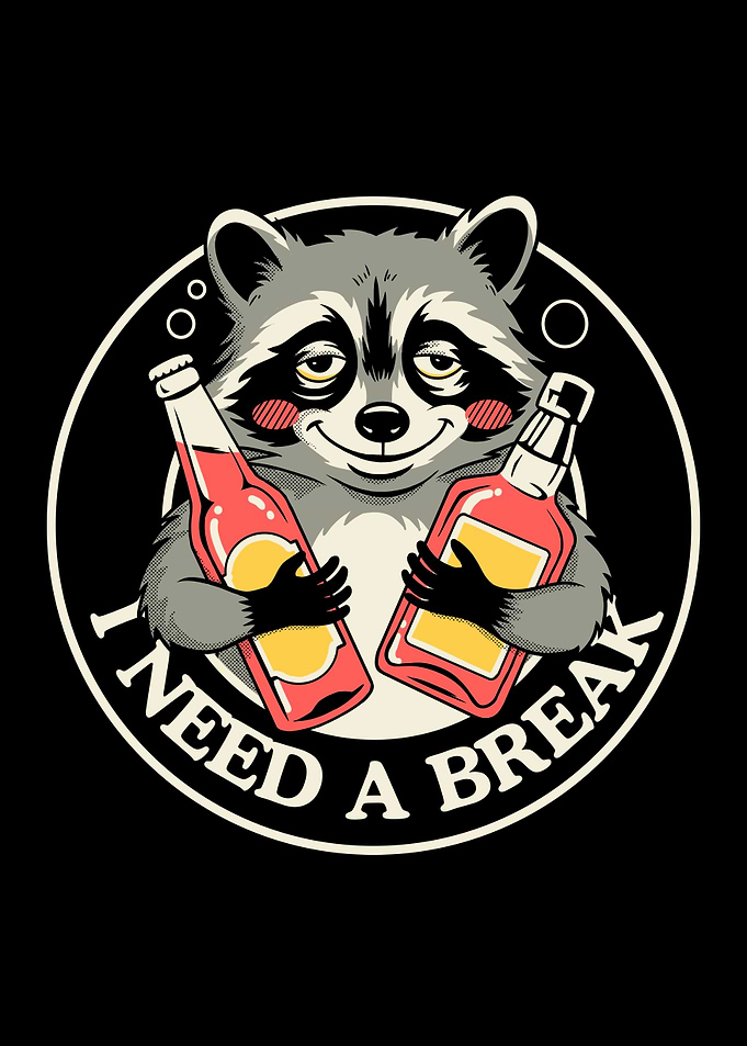 Raccoon Holding Beer Bottles