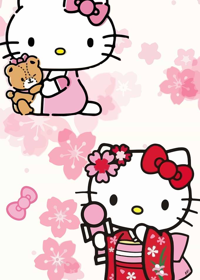 Hello Kitty with Teddy Bear and Kimono