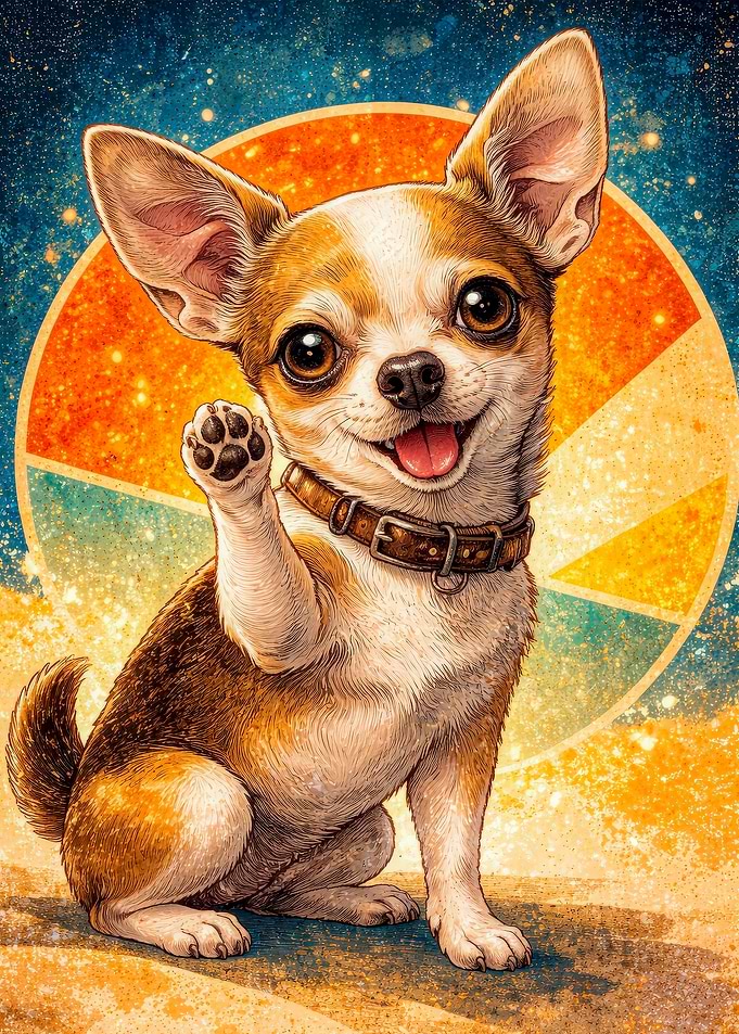 Cute Chihuahua Waving Paw
