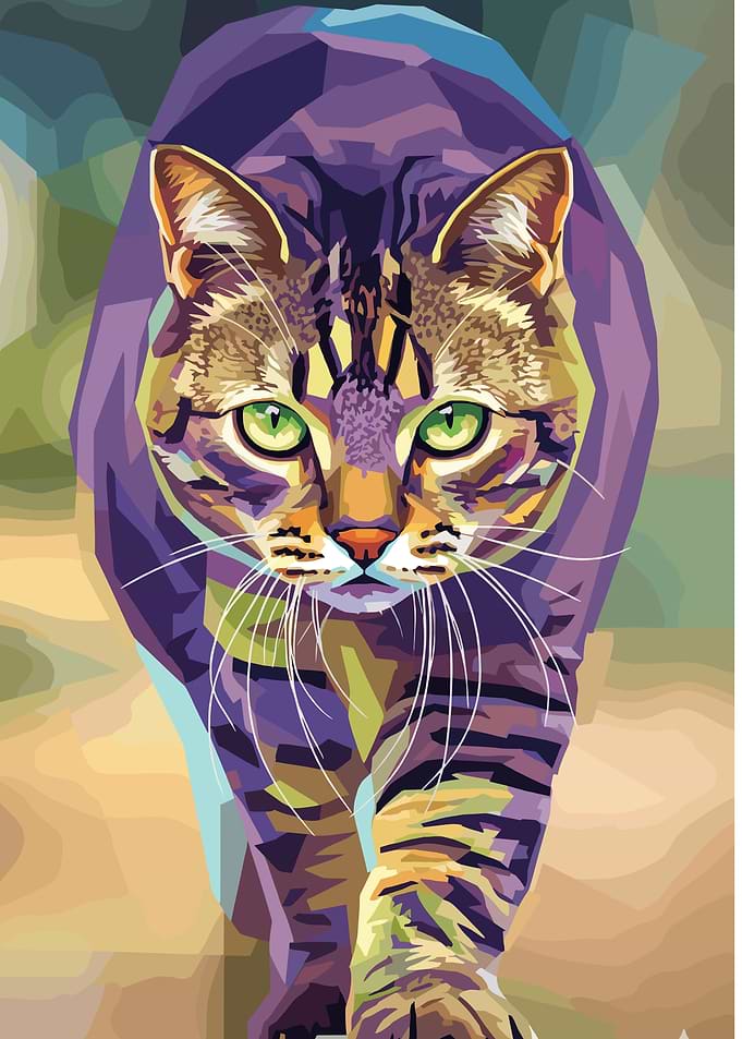 Pop Art Cat Portrait