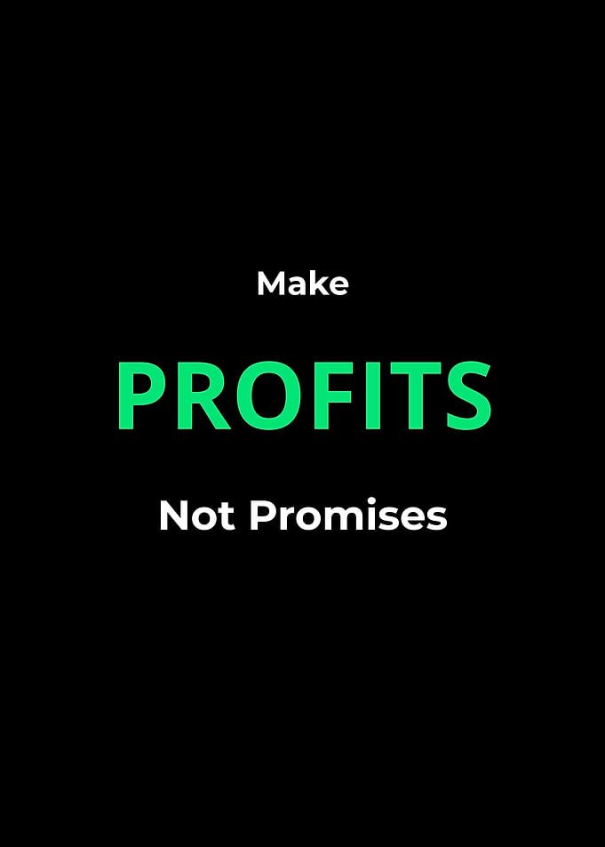 Make Profits Not Promises Text Art