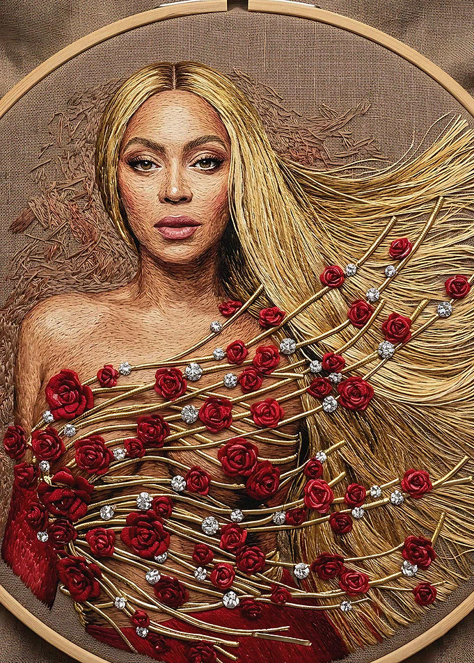 Beyoncé Embroidery Art
