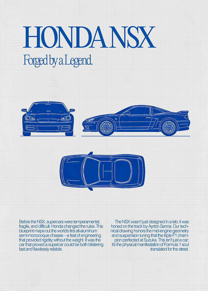 Honda NSX Classic Blueprint