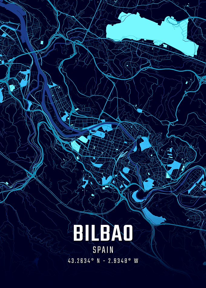 Bilbao Midnight City Map