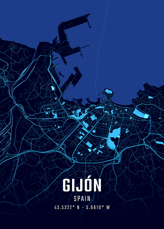 Gijon Midnight City Map