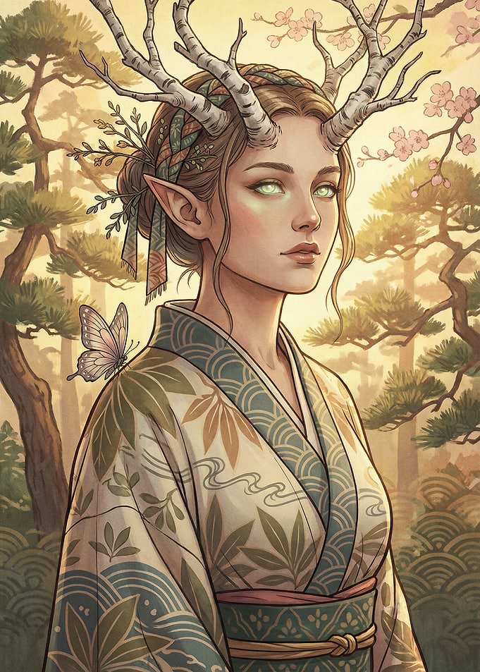 Fantasy Forest Nymph with Antlers