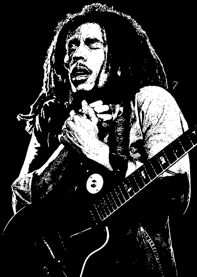 Bob Marley Playing Guitar