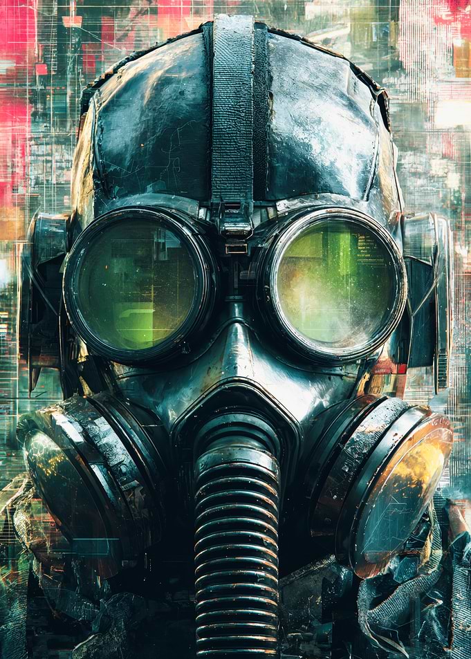Cyberpunk Gas Mask Soldier Portrait