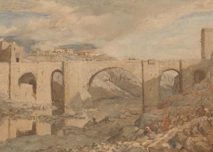 Ancient Bridge Over a Rocky Gorge