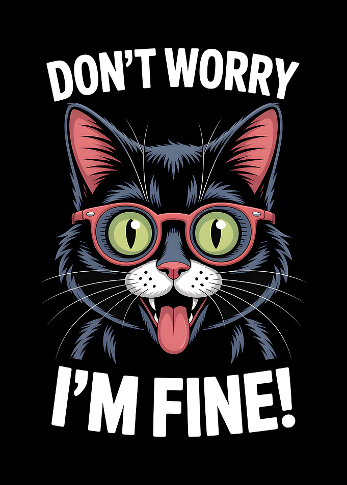 Funny Black Cat Wearing Glasses