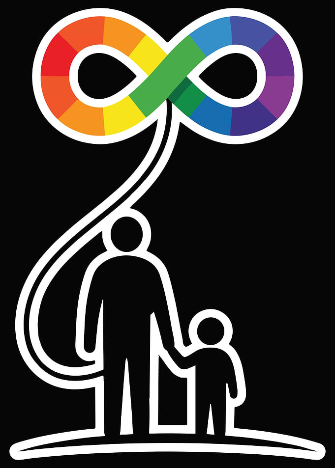Autism Awareness Symbol with Family