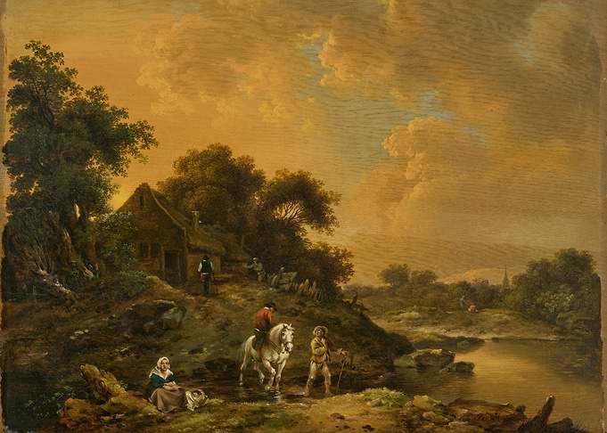 Rural Landscape with Figures and Horse