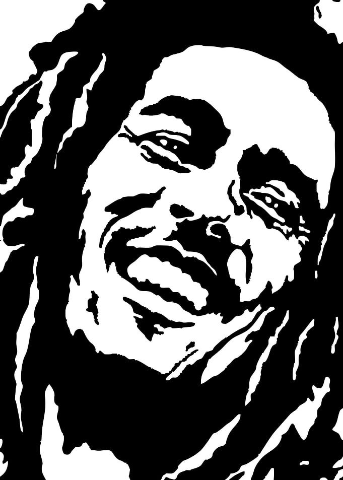 Bob Marley Stencil Portrait