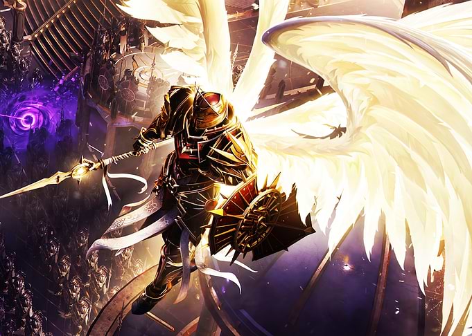 Angelic Warrior with Spear and Shield