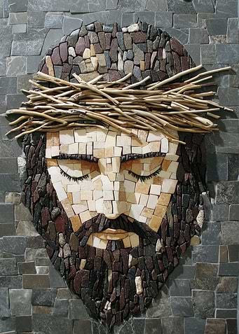 Mosaic of Jesus Christ with Crown of Thorns