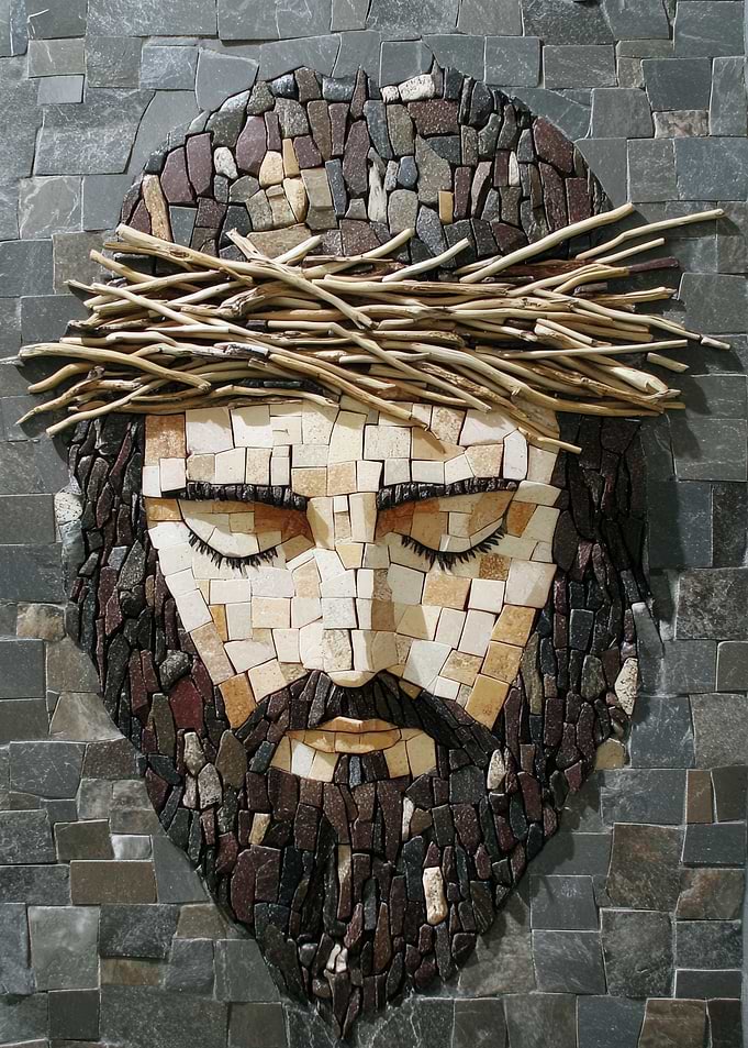 Mosaic of Jesus Christ with Crown of Thorns
