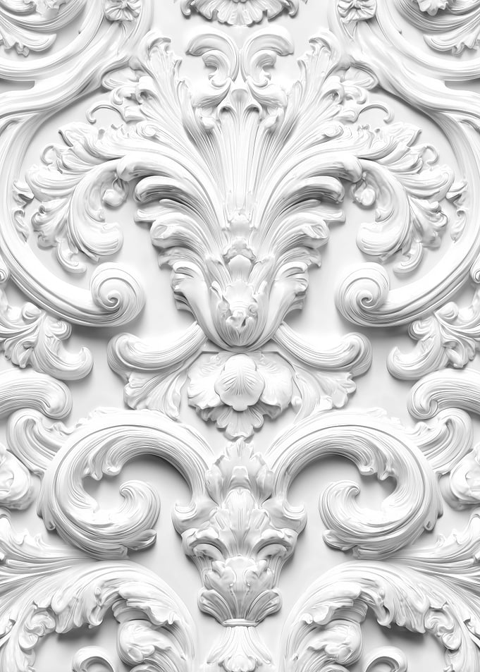 White Baroque Ornament Pattern